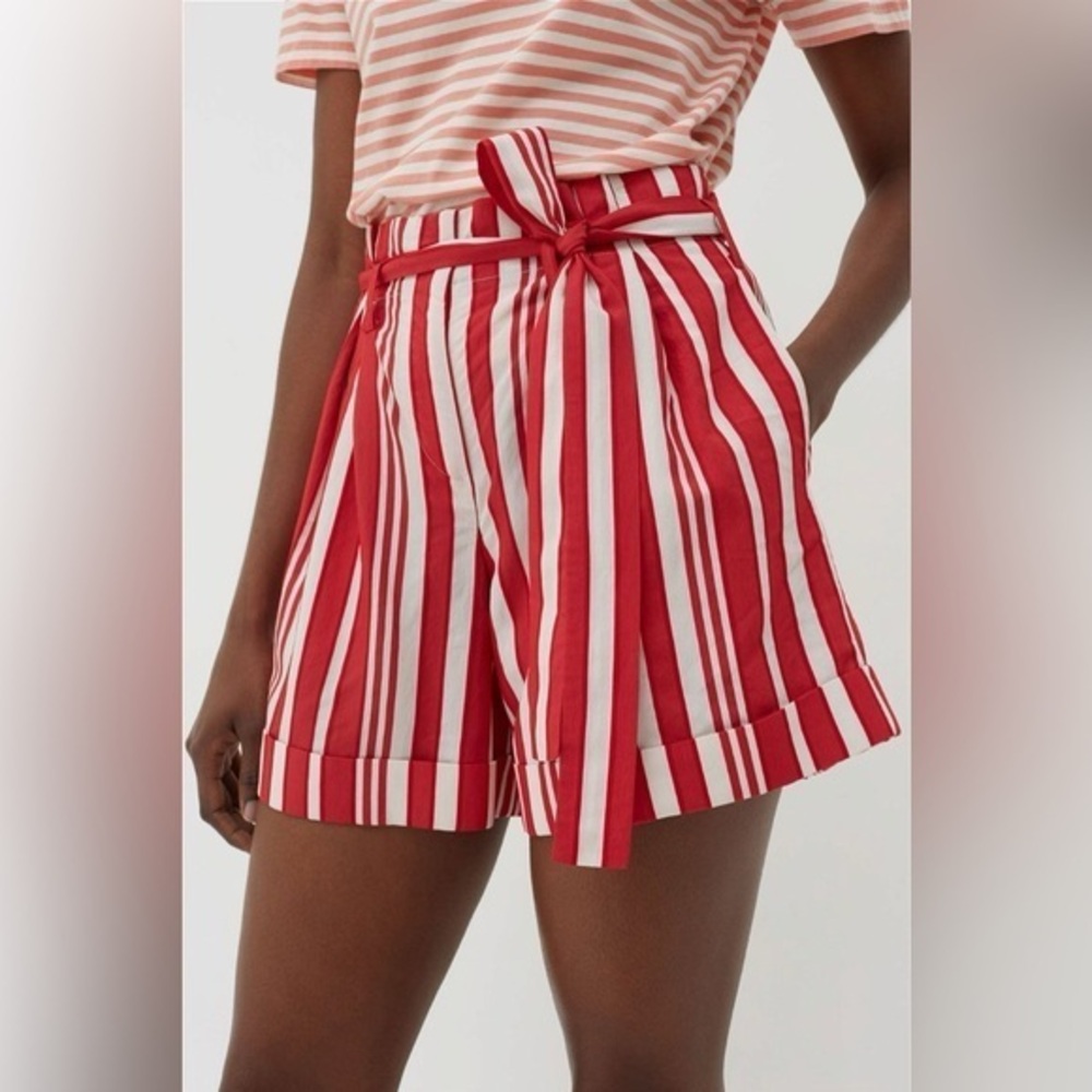 CHINTI & PARKER RED STRIPED PARASOL SHORTS SIZE 2